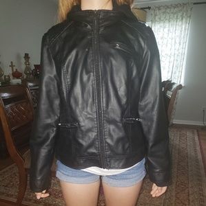 Black leather jacket